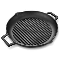 PARINI Cookware Hand Cast Iron Skillet Pre-seasoned Grill Pan 10 Inch for  sale online