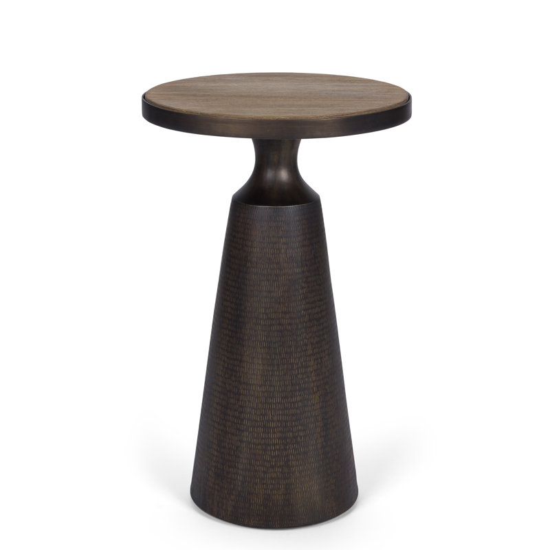 Laguna Round Teak and Brass End Table