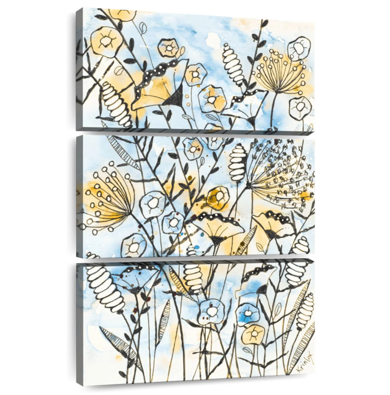 Fleurs jaunes et bleues I