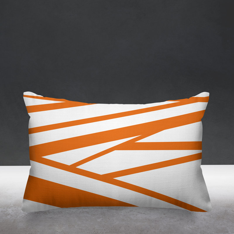 Coussin décoratif intérieur / extérieur Risley Minimalist, Orangé, H 20 po x l 14 po, Rectangulaire