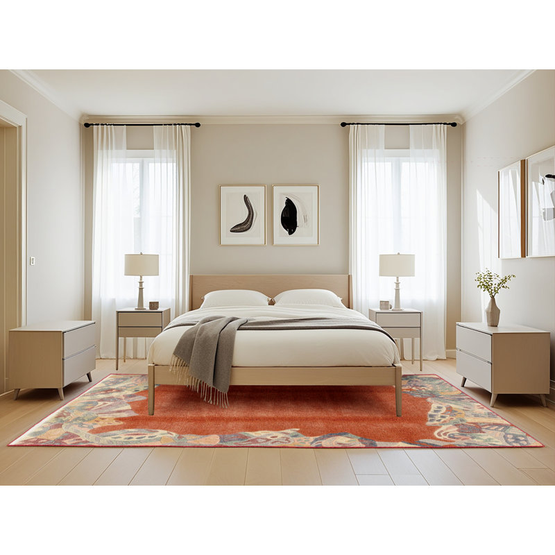 Miladie Abstract Indoor Rug, Rectangle 5' x 8'