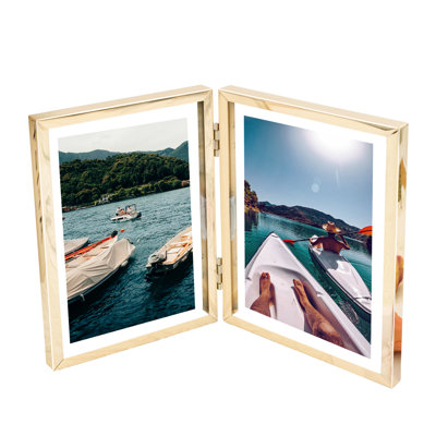 Hinged Floating Metal Frame with Real Glass