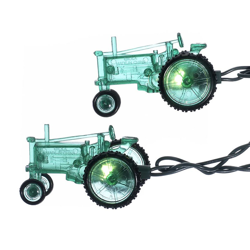 Tractor 10 Light String Lights, Green