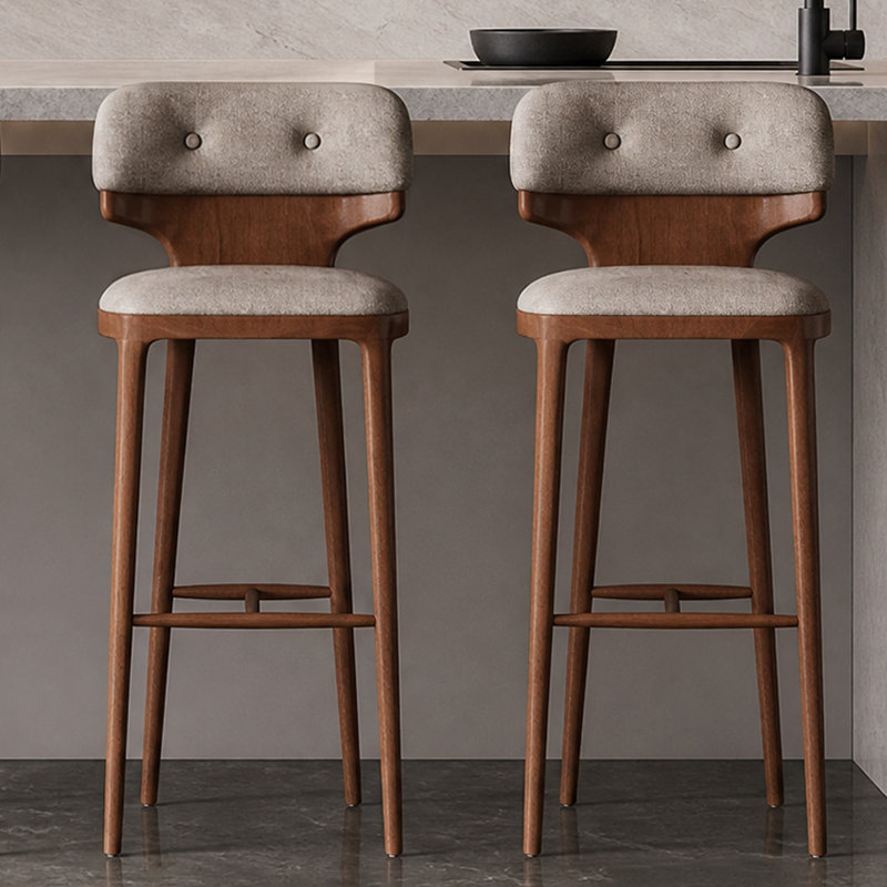 Chaise d'appoint à dossier solide (ensemble de 2), Noyer, 35.43"