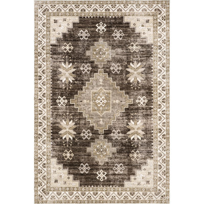Haslett Geometric Machine Washable Area Rug