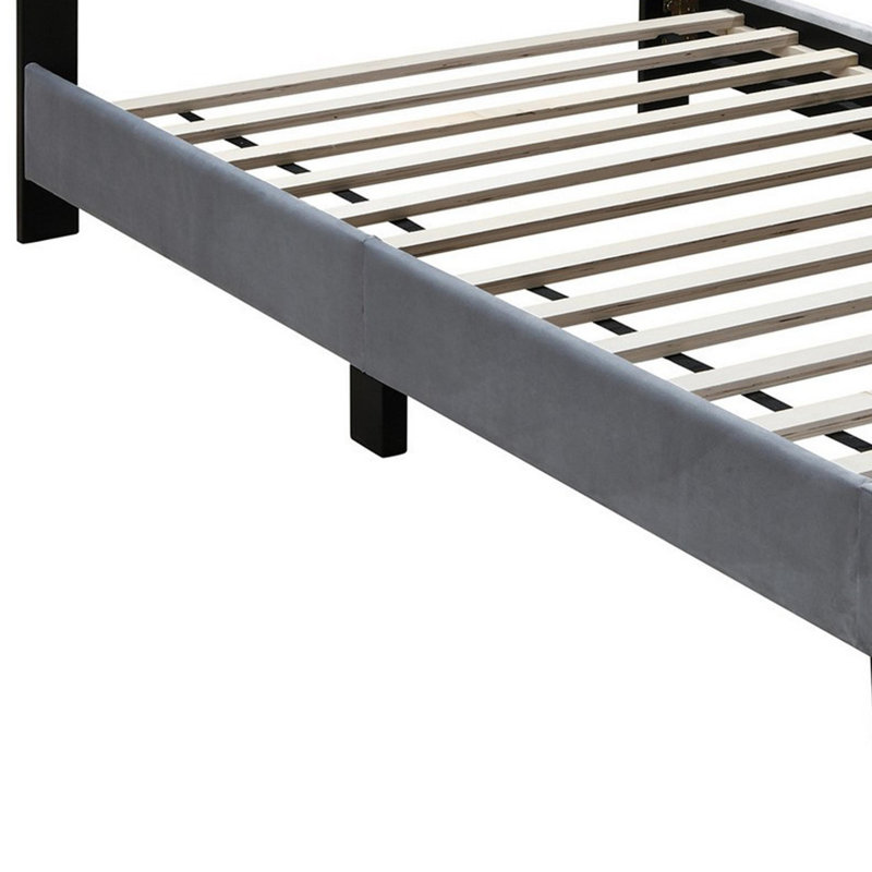 Upholstered Platform Bed, Dark Gray, Full