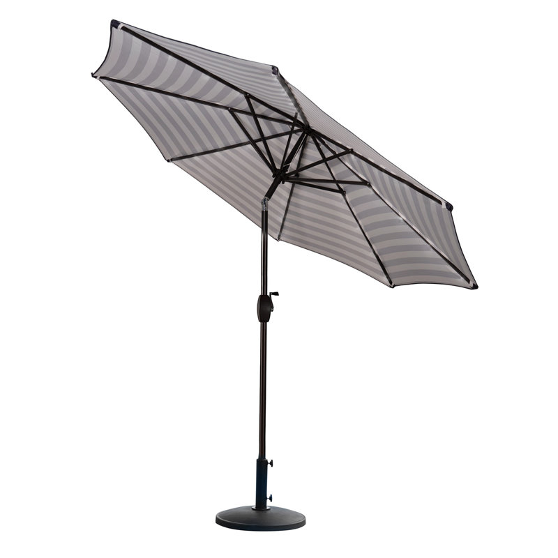 Parasol de marché 9 pi Pierpoint, Noir / blanc