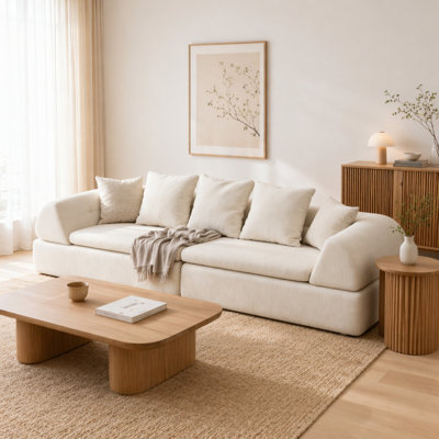 Canapé modulaire Cloud - Canapé de forme désossée avec repose-pieds et siège moelleux profond, aucun assemblage requis pour le salon