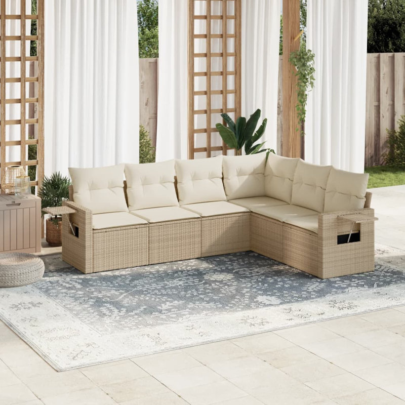 Ensemble de canapé de jardin en rotin PE 6 pièces Vidaxl