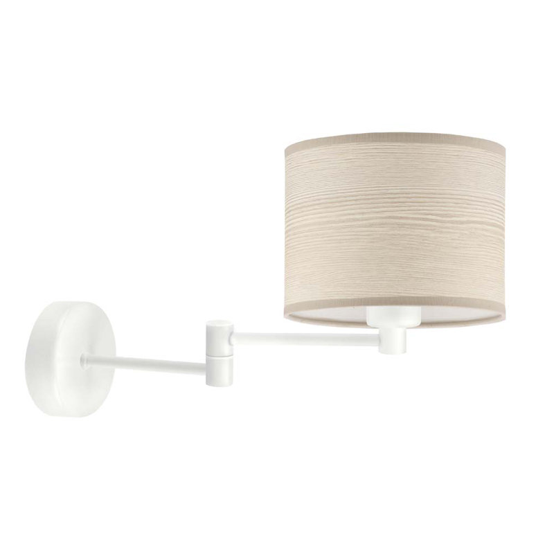 Bisleidy Swing Arm Sconce, White, Beige