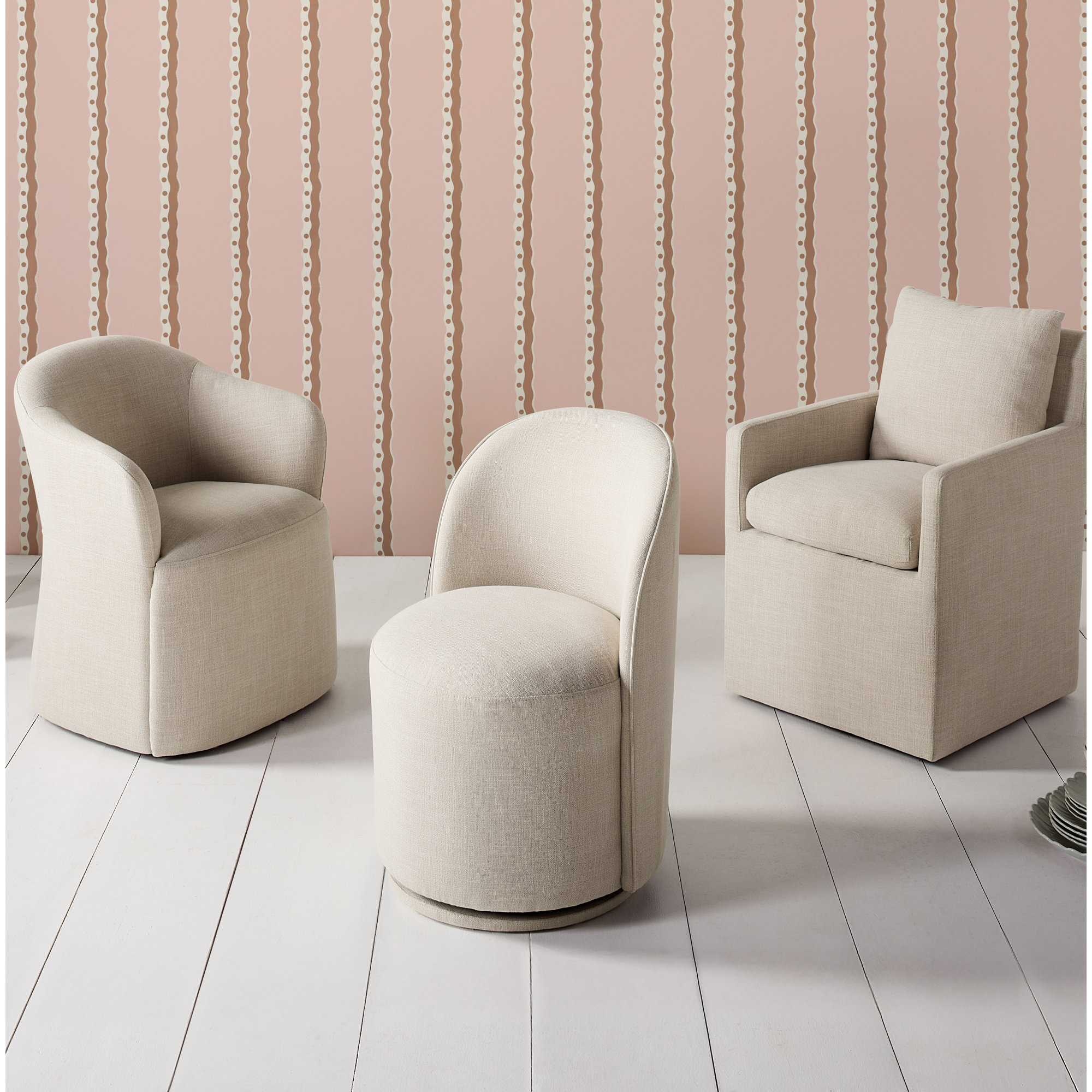Janina Upholstered Arm Chair, Merino Pearl
