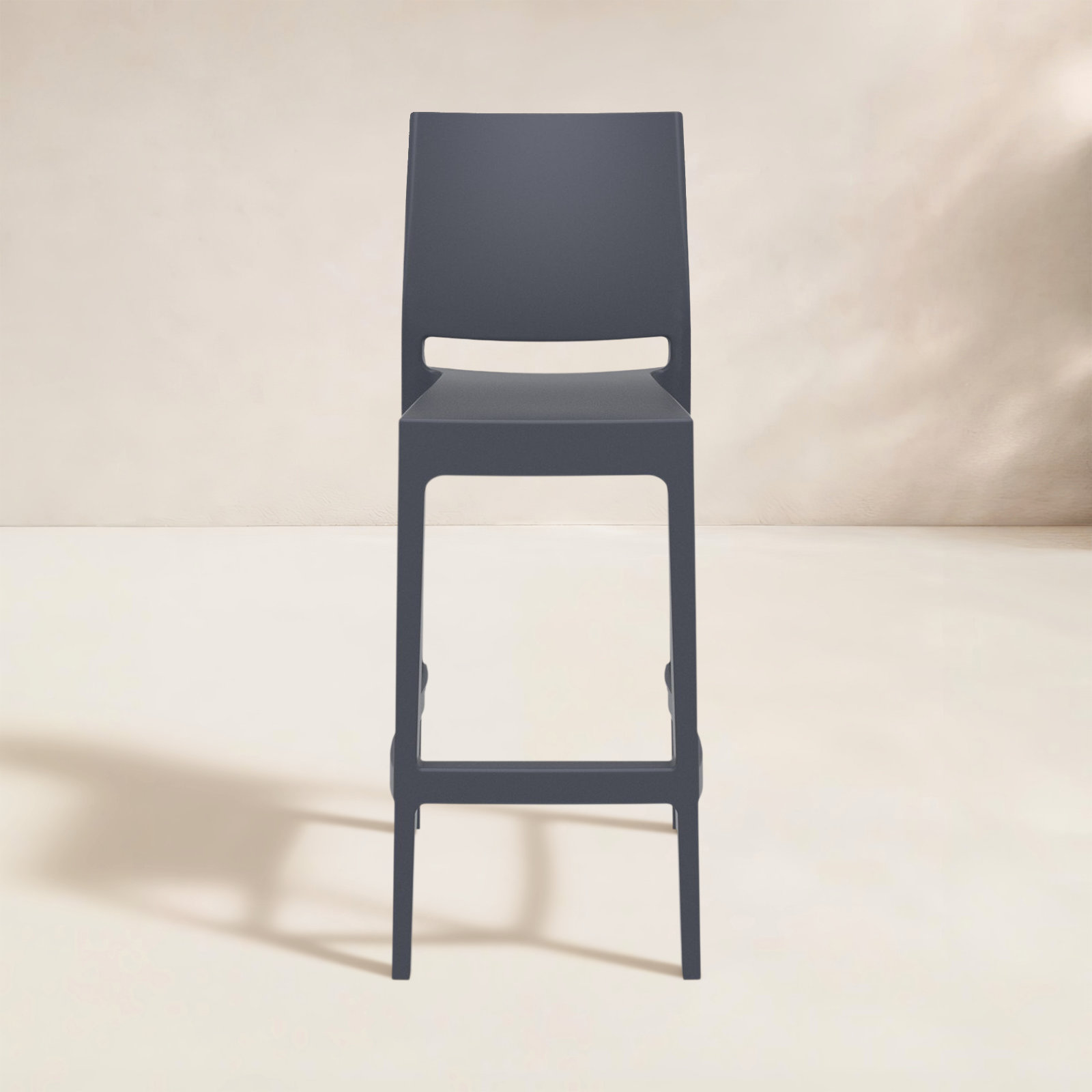 Adrienne Outdoor Bar Stool, Dark Gray, 29.5"