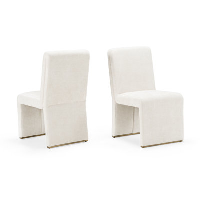 Bounty - Modern Beige Fabric + Antique Brass Dining Chair