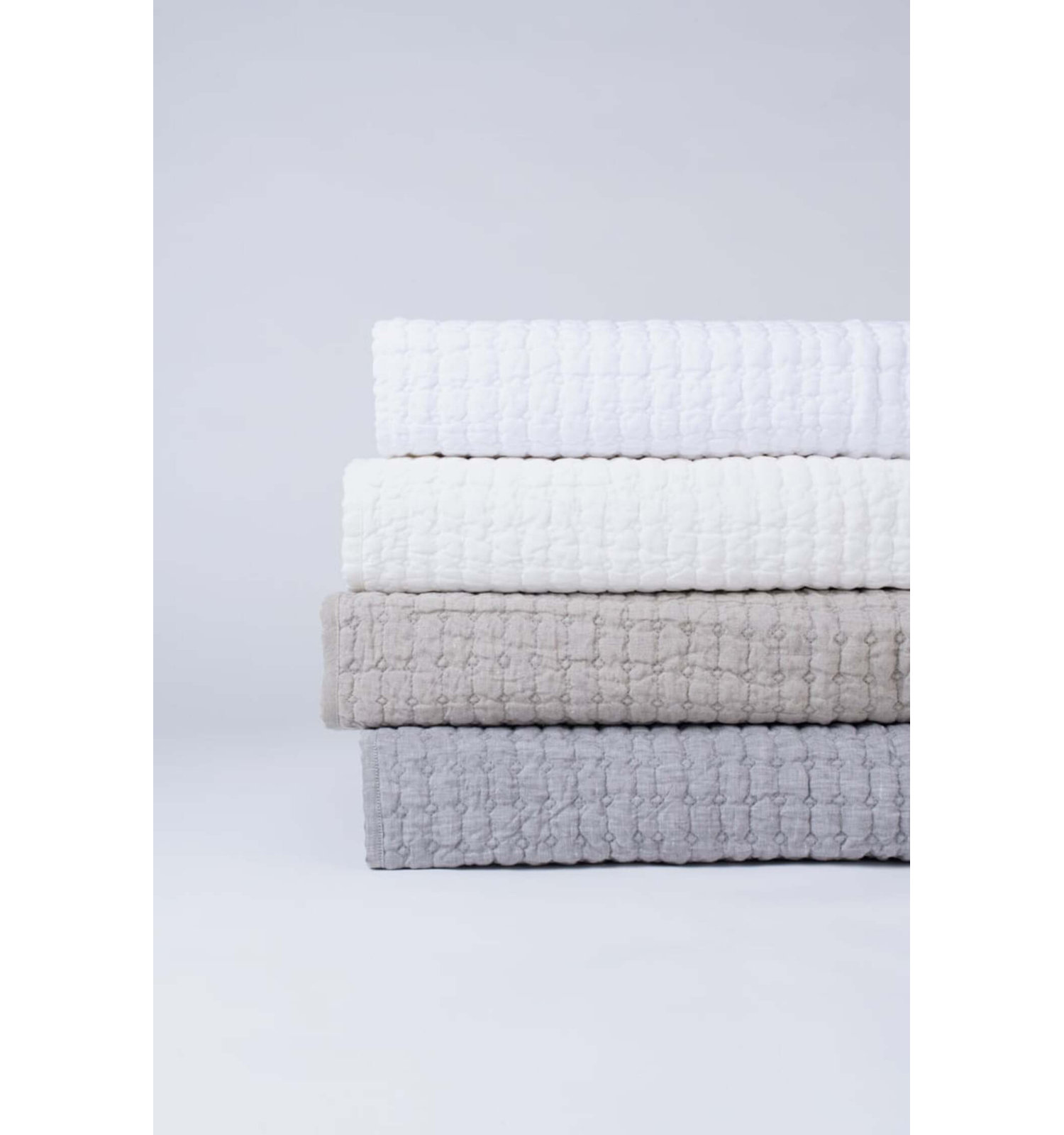 Bahari Linen Quilt Set, Ivory, California King Quilt