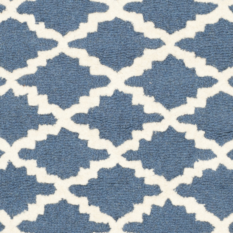 Cannen Hand Tufted Wool Geometric Rug, Square 6'