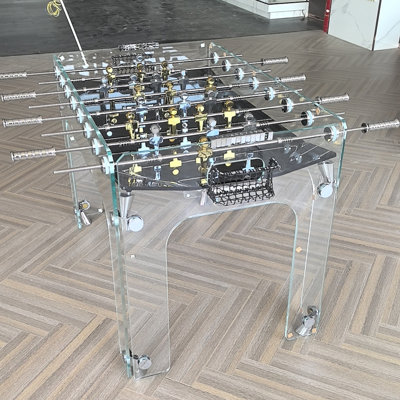 8-Pole Table Style Tempered Glass Soccer Table