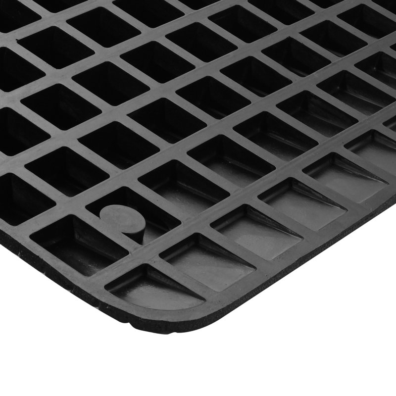 Rampe de seuil en caoutchouc 1 pièce 36,22 po x 25,59 po x 5,12 po Rampe de seuil en caoutchouc 1 pièce noir Capacité de 33069 lb antidérapante avec rainure pour fauteuils roulants