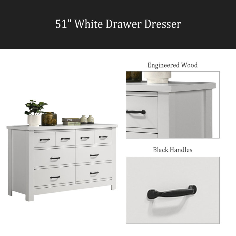 Commode blanche 51 po