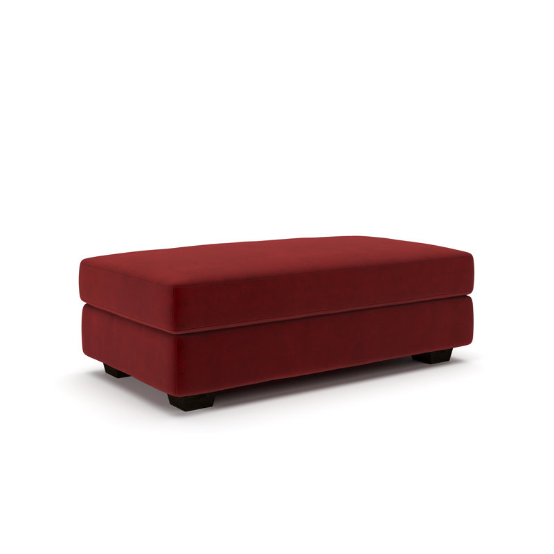 Repose-pieds rectangulaire 49 po Emilio, Bella en velours performance rubis