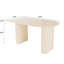 Chaises en polyuréthane de style médiéval moderne et table de salle à manger de 63 po de couleur crème, design tendance, table de finition ergonomique confort 6 chaises, multifonctionnel facile à installer, teinture