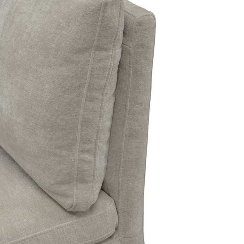 Faouzi Accent Dining Chair W/ Casters, Cream Polyester