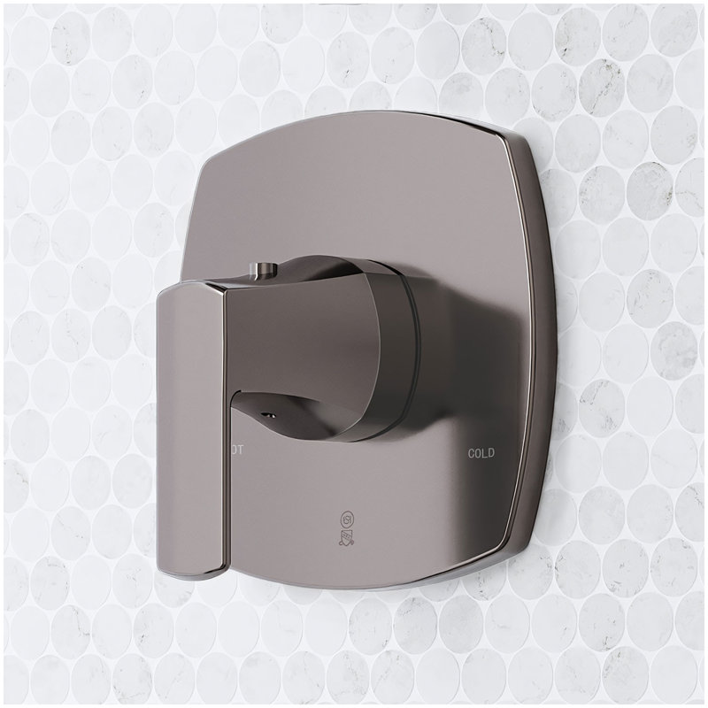 Sefina Thermostatic Shower Valve Trim and 3/4" Rough-In Valve - Gunmetal, Gunmetal