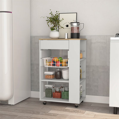 Chariot de cuisine polyvalent avec plusieurs options de rangement pour une organisation améliorée