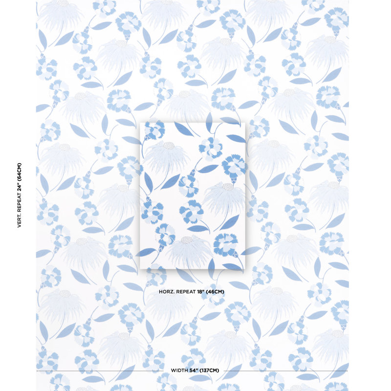 Papier peint Bouquet, Bleu après-midi