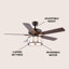 Graber 52'' Ceiling Fan with Light Kit-1139828270