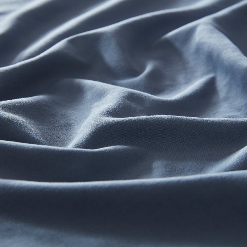 Flint Blue King Percale Cotton Microfiber Sheet Set