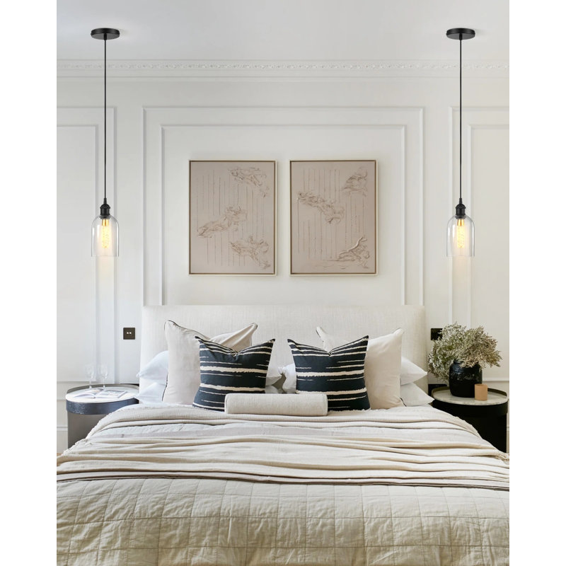 Luminaire suspendu 1 lumière 4,75 po avec ampoule remplaçable, Noir mat