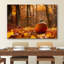 «Autumn Fall», citrouille de l'Action de grâce dans la forêt orange, paysage naturel, impression sur toile encadrée-98161384