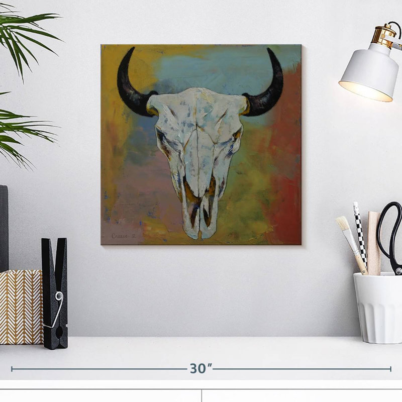 Crâne de bison Kerner, H 16 po x l 16 po