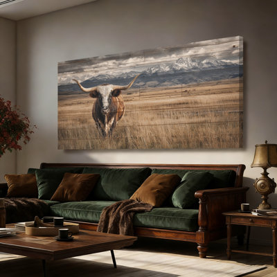  Extra Large Highland Cow Canvas Wall Art Farmhouse Natural Highland Cow Pictures Wall Decor Rustic Scenic Animal Painting Serene Landscape Print for Living Room Bedroom Office 30x60"
