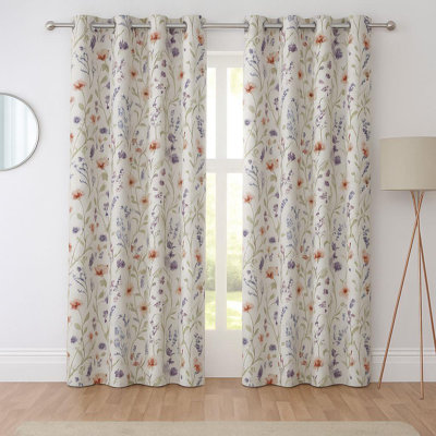Cotton Blend Room Darkening Curtain Panel Pair