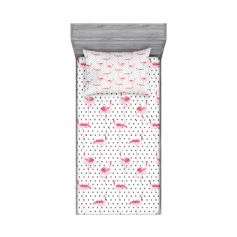 Microfiber Polka Dots Sheet Set, Twin XL Sheet Set + Fitted Sheet + Pillowcase