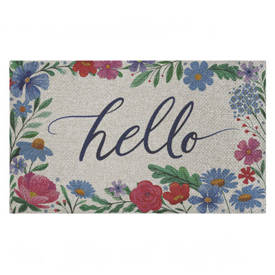 Paillasson Hello Cursive & Floral