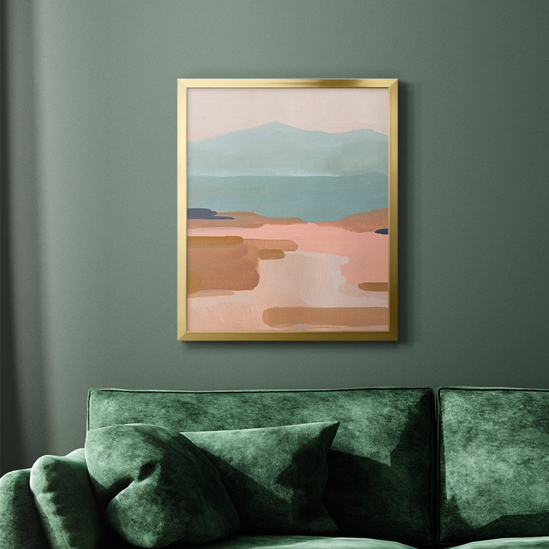 Desert Sunrise I, toile encadrée de qualité supérieure - prête à être accrochée, Or, H 20 po x l 16 po