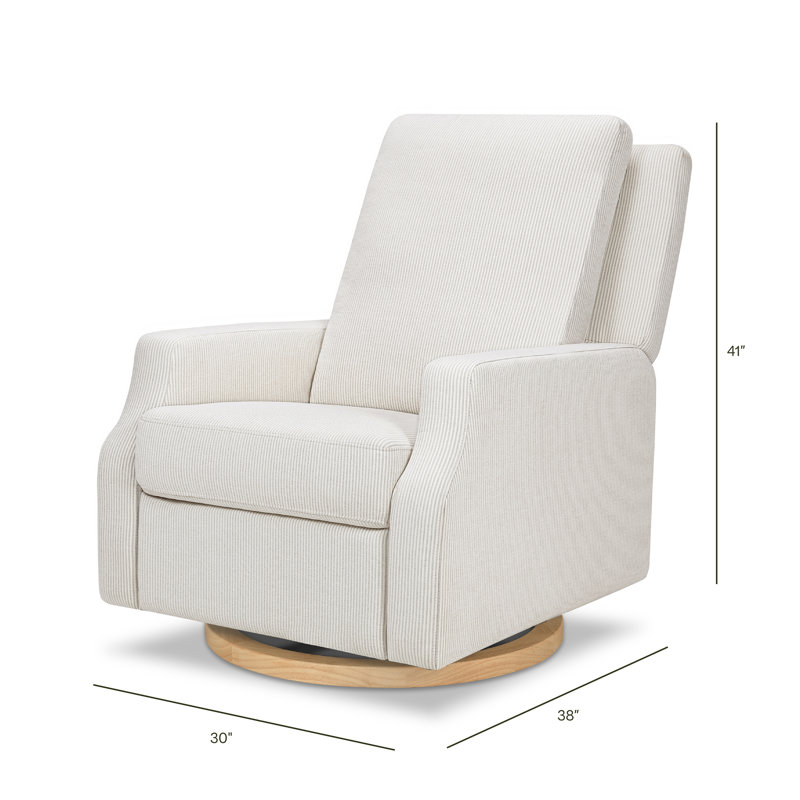 Crewe Recliner and Swivel Glider, Beige Polyester Blend