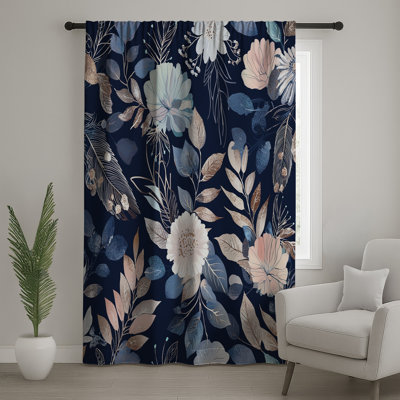 Rideaux floraux, voilages et voilages à motif floral - 1 panneau