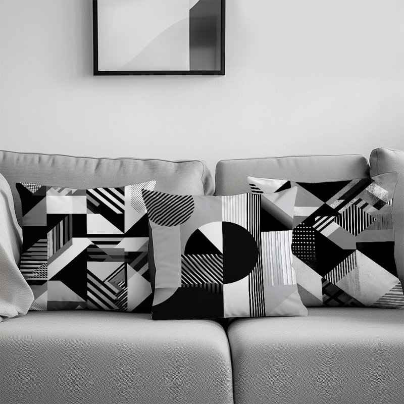 4 Pcs Abstract Geometry Pattern Decorative Pillow Covers