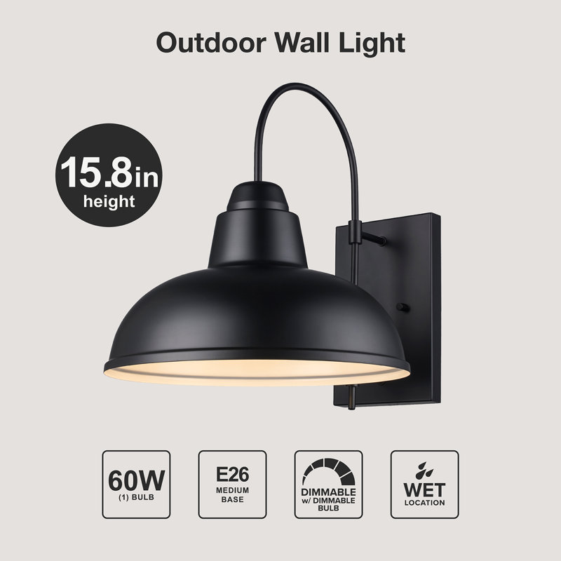 Santuci Iron Wall Light, Black, 15.75" H x 13.75" W x 18.75" D