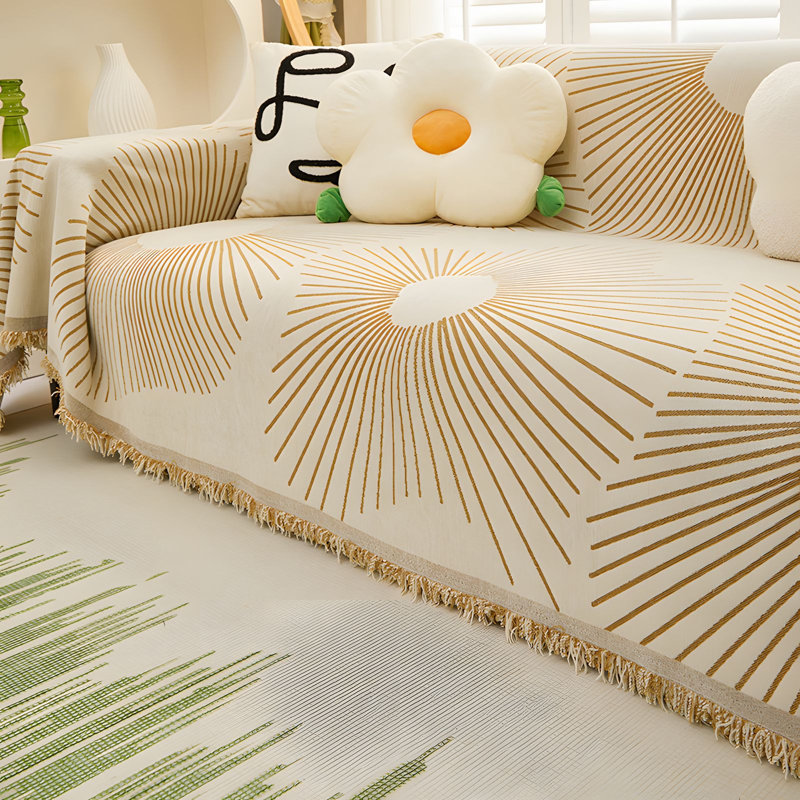Housse pour canapé en chenille, H 0,31 po x l 134 po x P 71 po, Chenille kaki