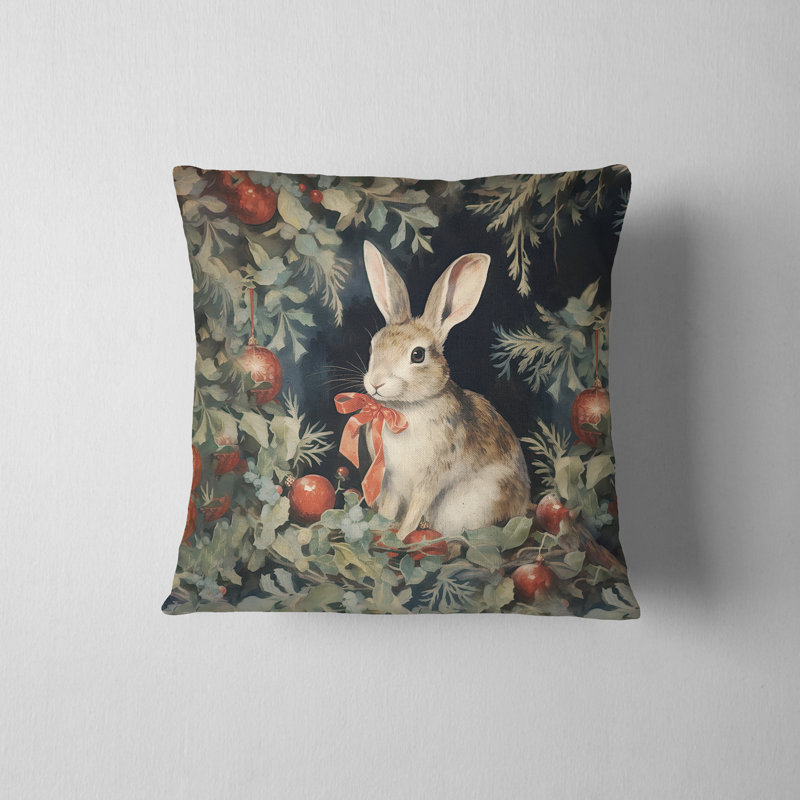 Housse de coussin Christmas Bunny, H 16 po x l 16 po