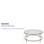 Table basse de salon en verre Berzan avec structure ronde en métal-597042929