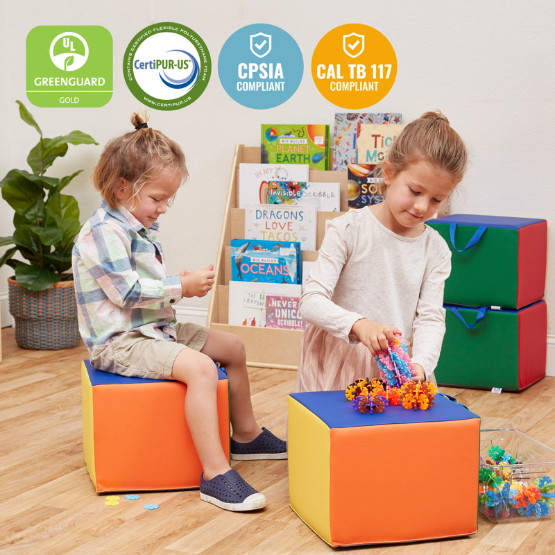 Assorted Colorful Foam Children's Cozy Cubes, 4-Pack