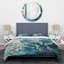 Ensemble de housse de couette Fractal Mystic Mirage II bleu sarcelle - Polyester microfibre-1679311363
