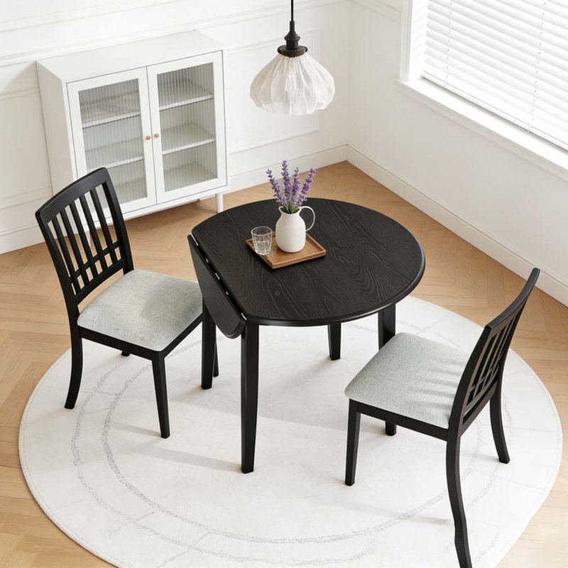 Ensemble de table ronde, 3, Noir