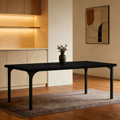 71" Modern Industrial Rectangle Wood Dining Table With Sturdy Metal Legs