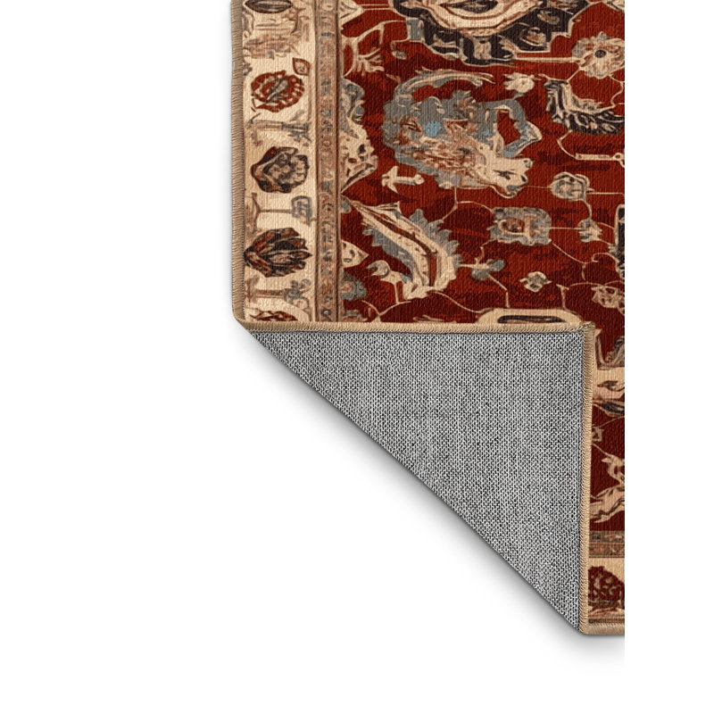 Tapis brun lavable à la machine, Rond 8 pi